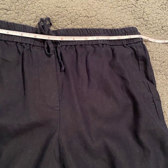 Talbots 100% Linen Capri Pants Navy Size 6 Petite - Picture 5 of 9